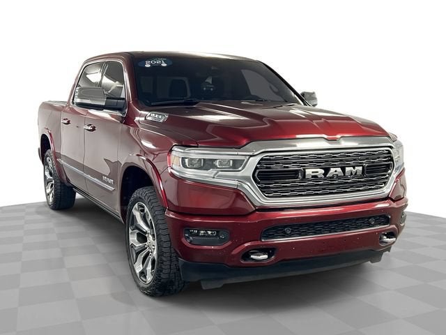 2021 RAM 1500 Limited Crew Cab 4x4 5'7" Box in Red — front three-quarter view