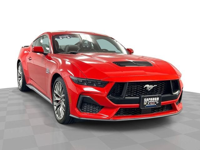 2025 Ford Mustang GT Premium Fastback in Red — front three-quarter view