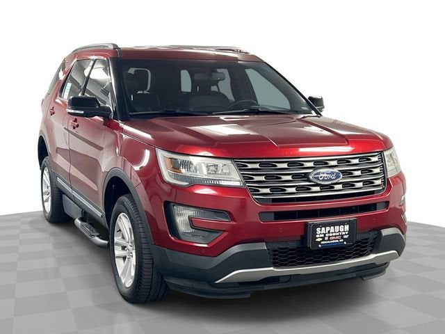 2016 Ford Explorer XLT in Red — front three-quarter view