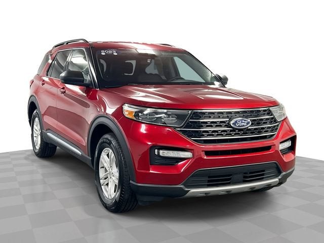 2023 Ford Explorer XLT in Red — front three-quarter view