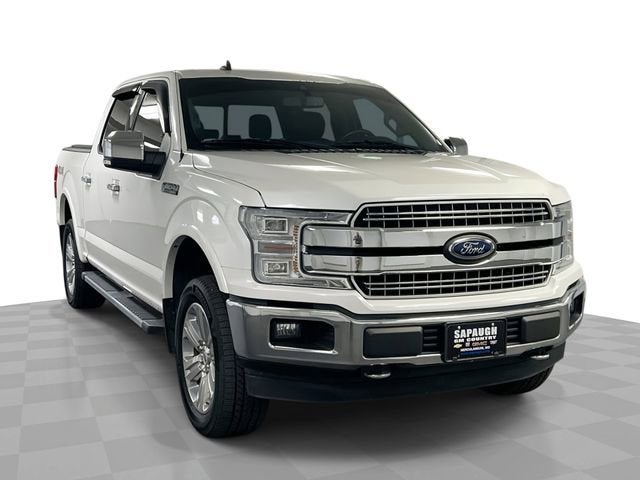2020 Ford F-150 LARIAT in White — front three-quarter view
