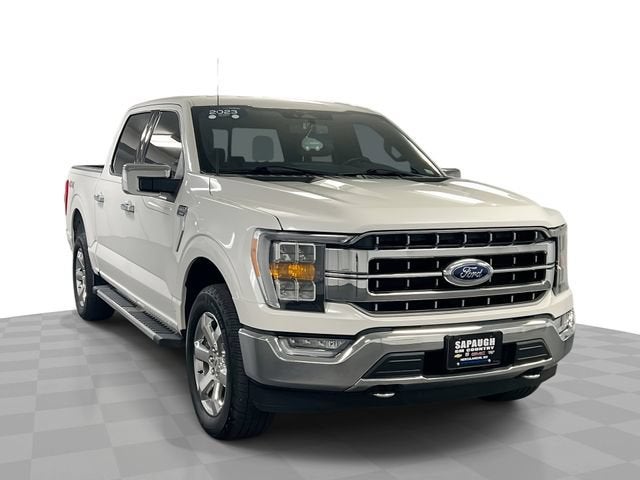 2023 Ford F-150 LARIAT in White — front three-quarter view