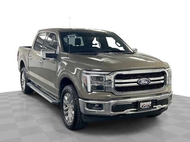 2025 Ford F-150 LARIAT in Gray — front three-quarter view