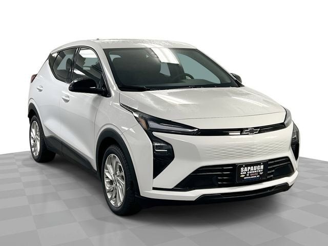 2027 Chevrolet Bolt LT in Summit White — front three-quarter view
