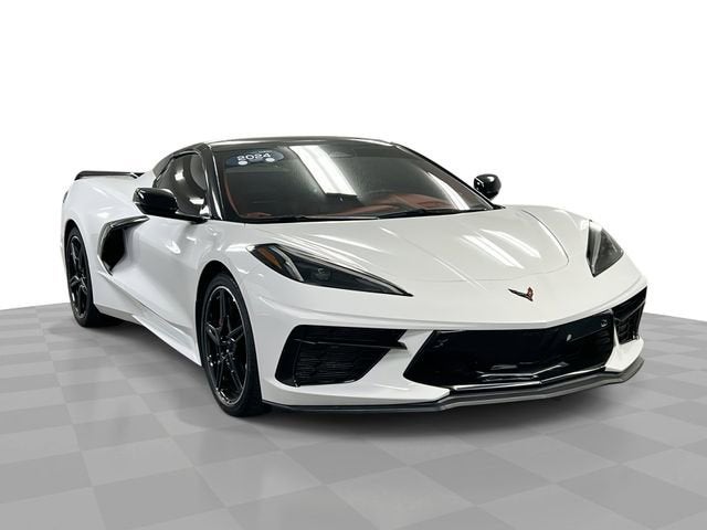 2024 Chevrolet Corvette Stingray 3LT in Arctic White — front three-quarter view