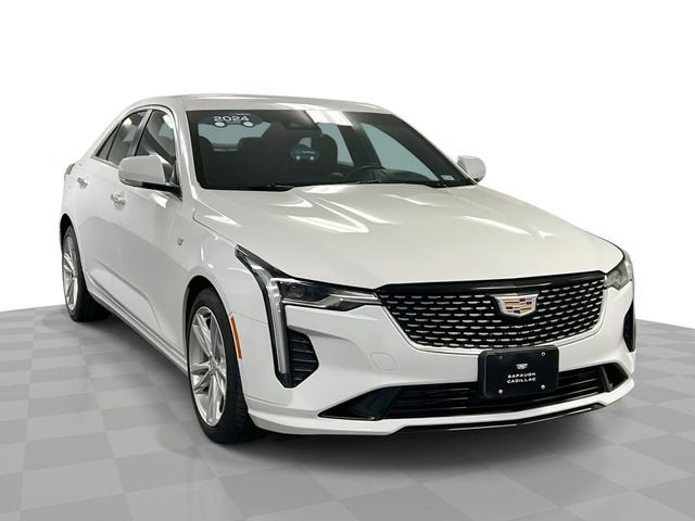 2024 Cadillac CT4 Luxury in Summit White — front three-quarter view