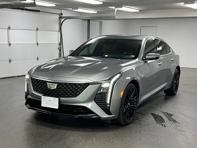 2025 Cadillac CT5 Premium Luxury in Argent Silver Metallic — front three-quarter view