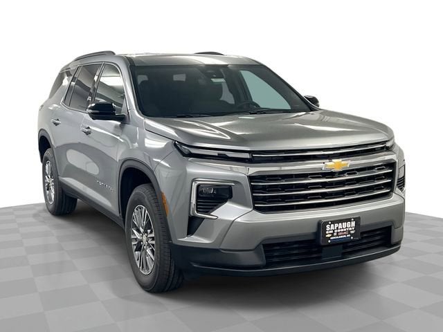 2026 Chevrolet Traverse LT in Sterling Gray Metallic — front three-quarter view