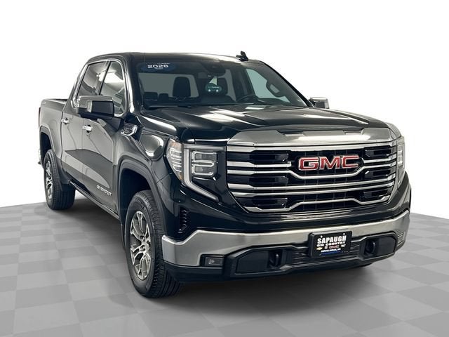 2026 GMC Sierra 1500 SLT in Onyx Black — front three-quarter view