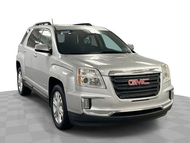 2017 GMC Terrain SLE in Quicksilver Metallic — front three-quarter view