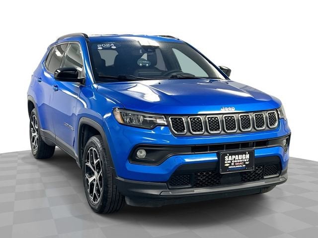 2024 Jeep Compass Latitude in Blue — front three-quarter view