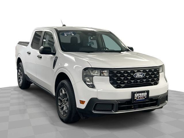 2025 Ford Maverick XLT in White — front three-quarter view