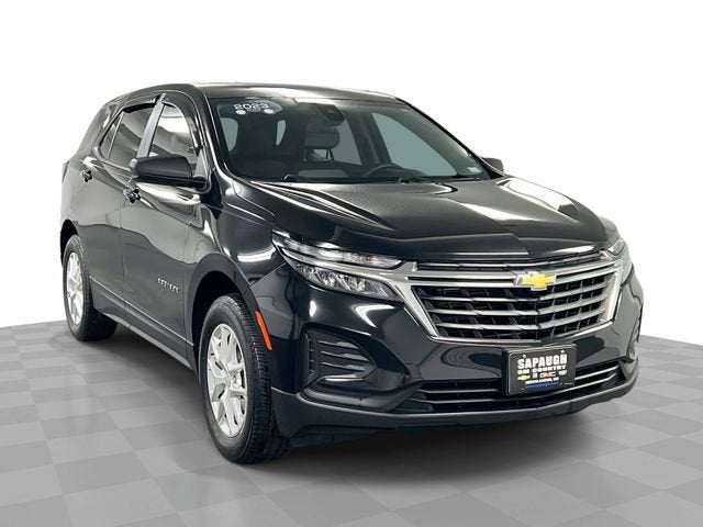 2023 Chevrolet Equinox LS in Mosaic Black Metallic — front three-quarter view
