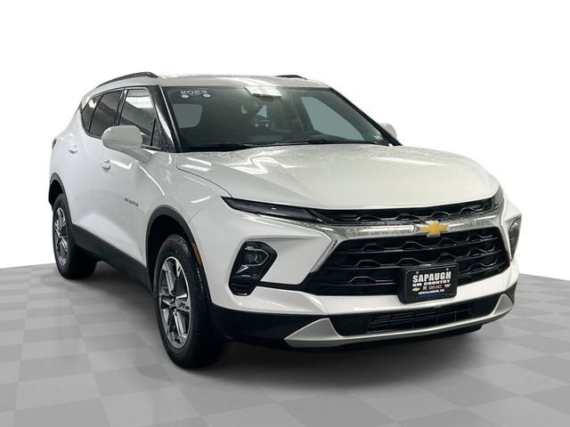 2023 Chevrolet Blazer 2LT in Summit White — front three-quarter view