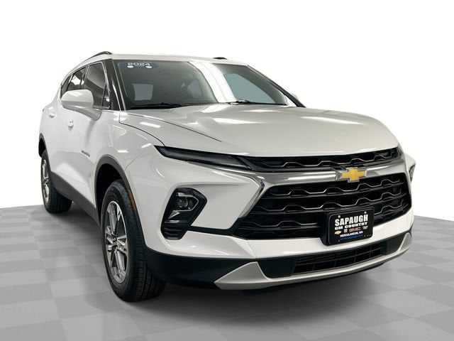 2024 Chevrolet Blazer 2LT in Summit White — front three-quarter view