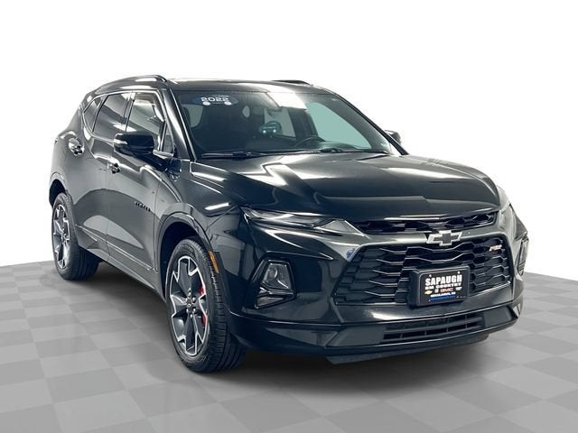 2022 Chevrolet Blazer RS in Black — front three-quarter view