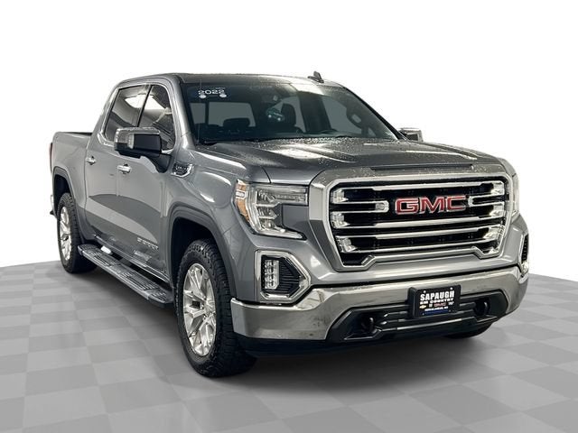 2022 GMC Sierra 1500 Limited SLT in Satin Steel Metallic — front three-quarter view