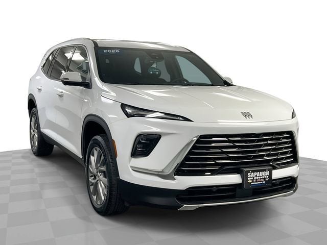 2026 Buick Enclave Preferred in Summit White — front three-quarter view