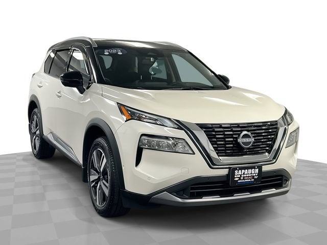 2023 Nissan Rogue SL Intelligent AWD in White — front three-quarter view