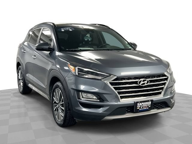 2021 Hyundai Tucson Ultimate in Gray — front three-quarter view