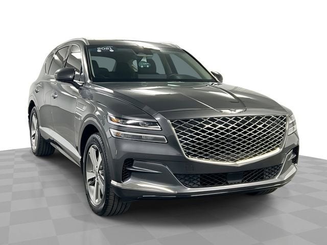 2021 Genesis GV80 3.5T AWD in Gray — front three-quarter view