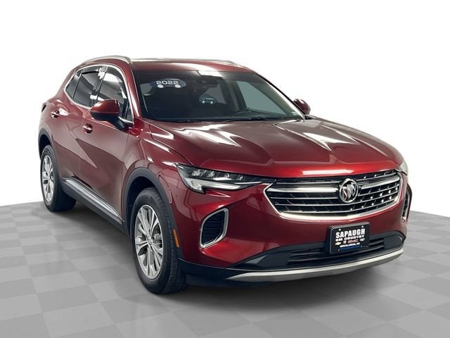 2022 Buick Envision Preferred in Cinnabar Metallic — front three-quarter view