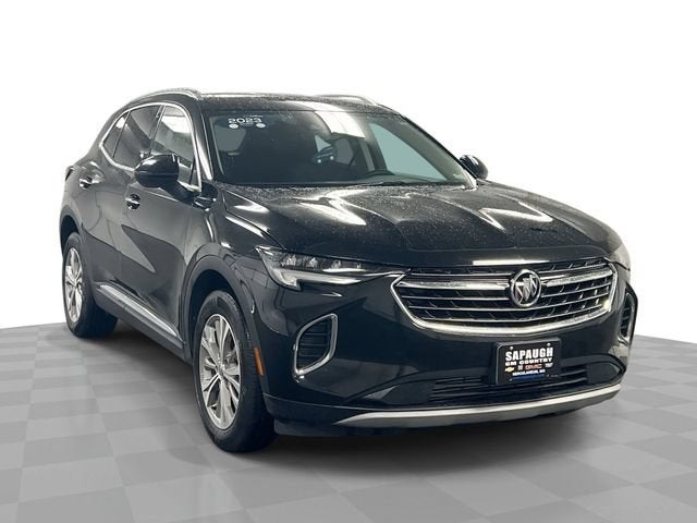 2023 Buick Envision Preferred in Ebony Twilight Metallic — front three-quarter view