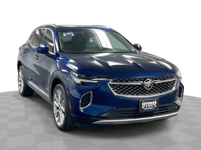 2023 Buick Envision Avenir in Sapphire Metallic — front three-quarter view